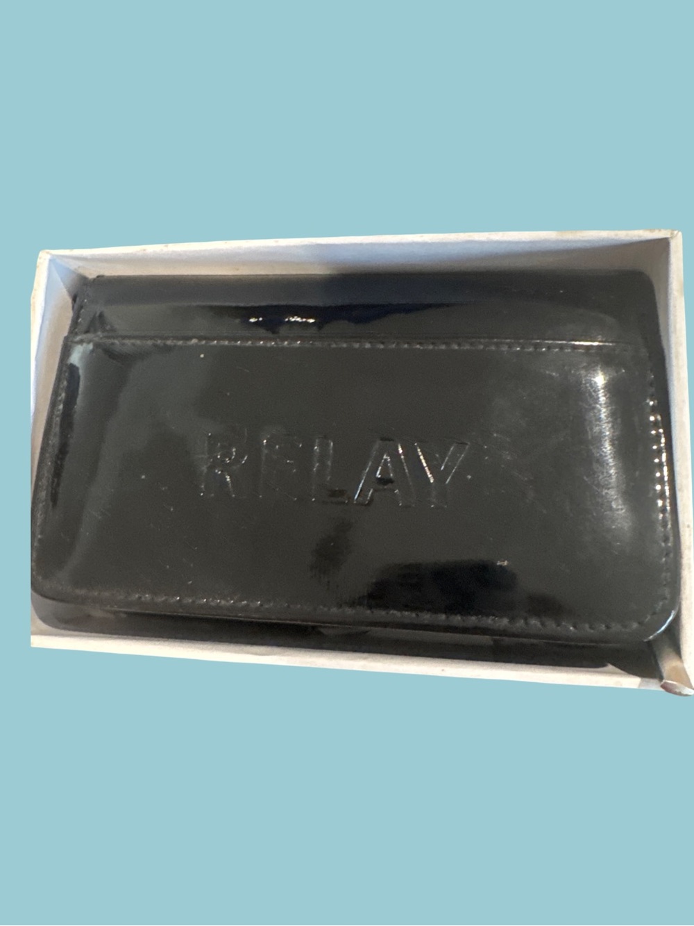 Replay Black Glossy black wallet with Embossed Logo - Picture 2 of 2